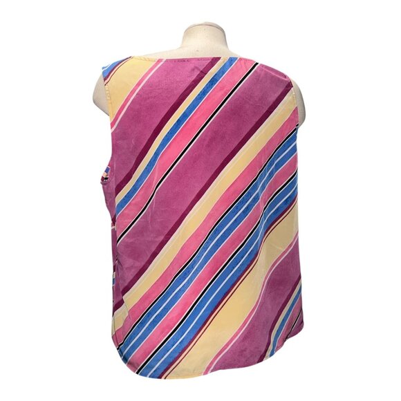 Croft & Barrow Womens Sz XL Sleeveless Multicolor Striped Tank Top Blouse - Picture 8 of 11